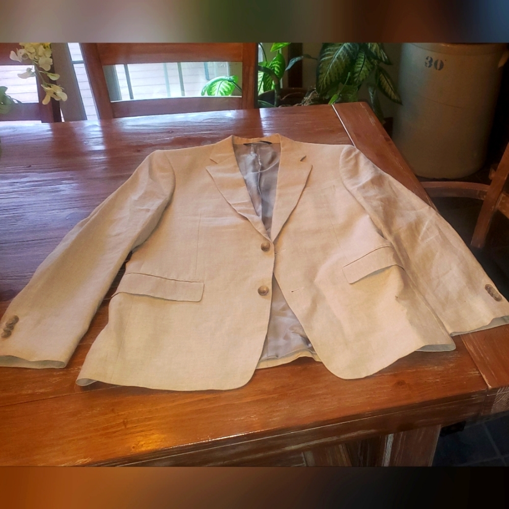 Nordstrom Ormezzano Men's Cream Linen Suit Jacket Sz 40R EXCELLENT CONDITION